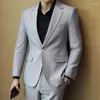 Men's Suits 2024 Spring And Autumn Youth Fashion Casual Suit Single Coat Double Split Business Small Top