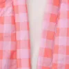 Zar * Frühling/Sommer Womens Lose und vielseitige karierte Baumwollkleidung Weste Mantel hohe Taille gerade Beinhosen 240410