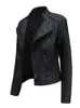 Damesleer Faux Leather Autumn Winter Lady Pu Lederen Jackets Vrouwen met lange mouwen Zipper Slim Motor Biker Lederen jas vrouwelijke outswear tops 2022L2404