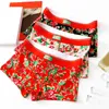 Underpants Mens Sexy Boxer Briefs Floral Printed Underwear Ice Silk Breathable Panties Shorts Bulge Pouch Boxers Calzoncillo