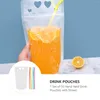 Take Out Containers 50 PCS Plastic Straws Drink Pouches Drinking Bag Bags Love Pattern Hand-held Translucent