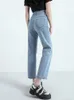 Jeans da donna ad alta vita gambe jeans pantaloni pantaloni denim cargo y2k streetwear pantaloni autunnali vintage dongdaemun 2023 abbigliamento coreano 240423