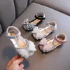 Slipper Summer Girls Flat Princess Sandals Fashion Sequins Bow Rhinestone Baby Shoes Kids Shoes Party Wedding Party Sandaler E618L2404