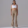 Pantalon actif pour les jambes de yoga à la jambe large flare hauts hauts leggings anti-trottoir