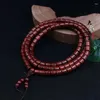 Strand Zambia Red Sandalwood Barrel Bead Bracelet 108 Small Leaf Rosewood Products Rosary Hand String Buddha Beads Jewelry Writing