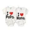 Una pieza Kiddiezoom 2 pcs/lote Four Seasons Me encanta Papa Mama Boy Boy Girl Bodysuits suave 100%algodón de algodón