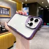 Случаи сотового телефона Luxury Design Простой телефон для iPhone 15 14 13 12 11 Plus Pro Max Antormity Elecloplate Уникальный прозрачный защитник D240424