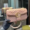 Процедура дизайнерские сумки Marmont Bag Black Sags Designers Женщина 4 размера подлинная кожа с кошельками из золотой цепочки дизайнерская женщина сумочка роскошные