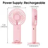 Mini fans portables 600mAh USB Fans rechargeables 3 Modes avec téléphone pour le maquillage de voyage Féniche pour les enfants pour enfants 240424