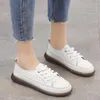 Casual Shoes Leather Little White Women's 2024 Breathable And Comfortable Flat Paired With Full Student Board