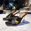 Aquazzuea Mules Slippers Slide Satin Point Crystal High Heels Sandales 10cm de la fête de luxe de qualité de qualité de qualité supérieure Chaussures de mariage avec boîte