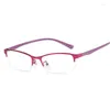 Solglasögon Half Frame Square närsynta glasögon Kvinnor Män Rensar speglar Myopia Lens Recept Spectacle 0 -0.5 -1.0 -1.5 till -6.0