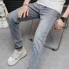 Jeans di fascia alta da uomo alla moda di marca alla moda in forma spostata a molla di alta gamma pantaloni estivi in stile estate