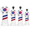 Klubbar korea flagga golf putter headcover kvalitet pu läder golf klubb trä täcke golf förare täcker fairway trä täcker hybrid cover ny