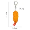 Keychains Simulation Mini Prawn Tempura Fast Food Keychain Leuke creatieve geschenk hanger auto Key Chain Bags portemonnee Decoratie -accessoires