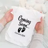 Pezzi baby in arrivo 2024 Annuncio per bambini Bodyborn body Summer baby gravidancy rivela vestiti per ragazze che saltano gli abiti della tuta