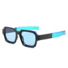 Lunettes de soleil Luxury Modern Fashionable Square Couleurs de style punk Patchwary Patchwass Cares de lunettes Men de l'extérieur Sports