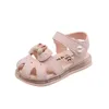 Sandals Baby Sandals 0-2Years Old Summer LED Baby Soft Sole Prewalker Girls Princess Flashing Sandals Toddler Shoes Newborn Kids Shoes 240423