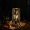 Titulares de velas Geométrico Metal Candlestick Bateria alimentada Lâmpada sem fio Festas de casamento Bedroom sem fio decoração de casa