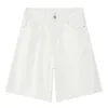 Men's Shorts White Denim 2024 Summer Loose Wide Leg Unisex Black Casual Baggy Jeans