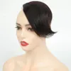 3つのクリップ付きストレートヒューマンヘアバング100％リアルレミーナチュラルヘアバングとフリンジクリップ髪の髪の毛20G 240423