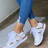 Casual Shoes Women Sneakers Platform Leather Patchwork Sport Ladies Outdoor Running Gold Trim Vulcanized Zapatillas