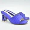 Dress Shoes Fashion R.Blue Color Wedding For Women Sweet Style Royal Party Slingbacks Sandals Ladies High Heel