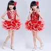 Costume de danse sur scène Toddler Wedding Princess Dress Kids Ballroom Vêtements Dancing Tutu Girls Jazz