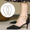 靴部品の女性の靴ひもハイヒールエレガントな真珠の装飾レースゆるいベルトアンチドロップレディースシューズアクセサリー