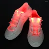Skodelar 1Pair LED Flash Shoelace Athletic Sport Flat Laces Party Disco Decor Lysande Ljus upp Glow Strap