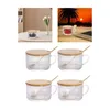 Wine Glasses 2 Pieces Glass Cup Housewarming Gifts With Handle Novelty Lid Spoon Coffee Milk Mug For Cafe El Kitchen Restaurant Home