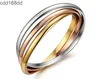 Design de luxe Titanium Steel Love Jewelry Tricolor Ladies Bangle Bracelet pour le bracelet pour femmes modernes avec un sac en velours