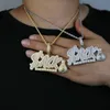 Colliers pendants Iced Out Money Bag CZ Lettre ACK pour hommes Femmes Bling Cubic Zirconia Pavé Rappeur Hip Hop Bijoux Drop Livraison DHZJV