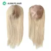 Toppers Hand Tied Silk Base Hair Topper Natural Straight Chinese Cuticle Remy Human Hair Toupee for Women 3 or 4 Clip in Hairpieces