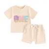 Conjuntos de ropa First Birthday Outfit Girl Donut One Bordery Camiseta de manga corta Shorts 2pcs Sweet