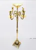 Top rated gold plated floor candelabra 83cm metal candle holder pure gold candleholder with nice flower bowl FWB105922322430