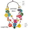 قلادة قلادة Uddein Bohemian Maxi Necklace for Women Party Jewelry Multi Wood Wood Pendant Pendant Rittlic Twlar Flower Netlar