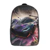 Backpack Dazzling Sports Car Teen Explosion Liquid Splash Big Backpacks Polyester Pretty School Bags Hiking Quality Rucksack