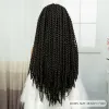 Perruques en dentelle synthétique avant perruques tressées pour femmes noires Boîte sans nœud Natural Caribbean Crochet Lace Braiding Hair Wig with Baby Hair