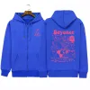 Polos 2023 Renaissance Beyonce World Tour Kpop Album Print Hoodie Sweatshirts Long Sleeve Streewear Pullover Clothes Zip Up Hoodie