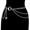 Ceintures 1pc lune multicouche de chaîne métallique chaîne chaîne dames taies de la chaîne de taille de ceinture de ceinture ceinture de lune avec une ceinture étoile en or silver vêtements 240423