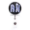 Kluczowe pierścienie 10 szt./Lot Fashion Niestandardowy kryształowy rhinestone rn stetoskop chowany uchwyt na odznakę medyczną Yoyo PL Reel.