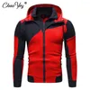 Heren Jackets Autumn Men Hoodies Patchwork Zipper Fleece Fashion Fashion Casual Solid Color Streetwear Male Sweatshirt Jacket Groothandel Drop