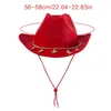 Berets Men Women Casual Filter Cowboy Hat With Rhinestones Butterfly Chain Music Festival Party Breide Rig Cowgirl For Club Stage Show