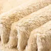 Kvinnors byxor fleece foder vinterfodrad elastisk hög midja breda benbyxor för en mysig snygg ser varm plysch