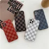 Luxury Minimalist Grid Phone Case iPhone 14 15 Pro Max 13 11 12 Mini 7 8 Plus X XS XR XSMAX Designer Letter Leather Electropated Veneer Protective Case H765355