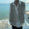 Мужские куртки корейские элегантные жилетные пальто осень плетеная модная куртка мужская женская тенденция универсальный персонализированный жилет унисекс V-образный