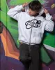 Polos Y2k Fashion Symbol Print Haruku Loose Casual Zipper Hoodie Man Cardigan Sweatshirt Oversized High Streetwear Hiphop Warm Tops