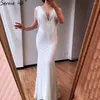 Robes de fête sereine colline blanche luxe perlé pylosel sirène de capuchon de capuchon de la soirée élégante 2024 pour les femmes mariage la70571