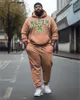 Men's Tracksuits Biggmans Plus Size For Clothing Malcolm X College Style Hoodie And Sweatpants Two Piece Set 7XL 8XL 9XL